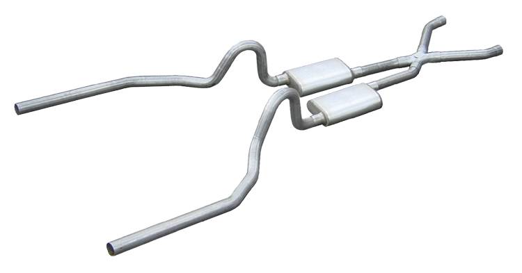 Pypes 1971-1973 Ford Mustang 2.5in Crossmember Back with X-Pipe Exhaust Kit SFM04