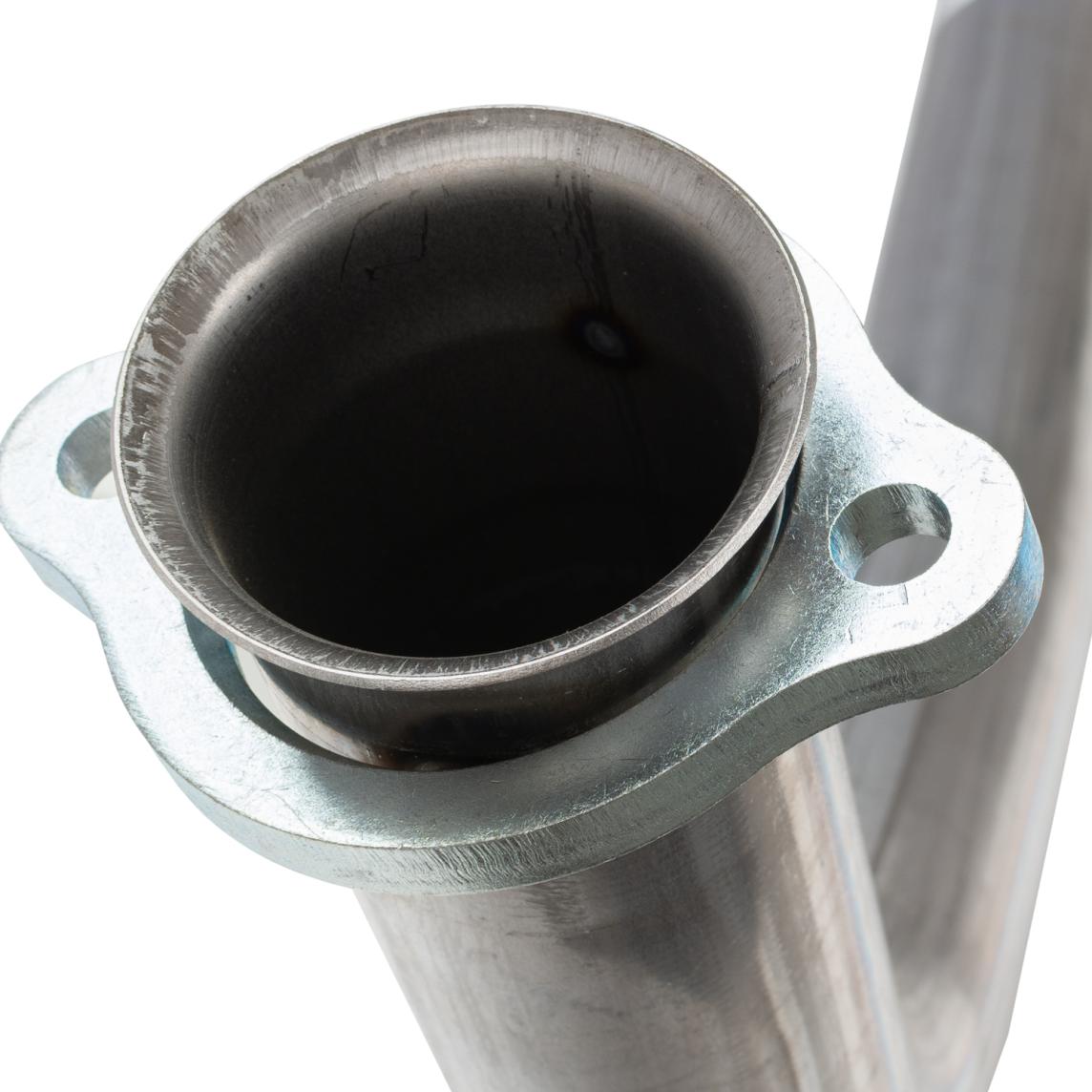 Exhaust Manifold Down Pipe 2.5 in 2 Bolt Hardware Not Incl Natural 409 Stainless Steel Pypes Exhaust