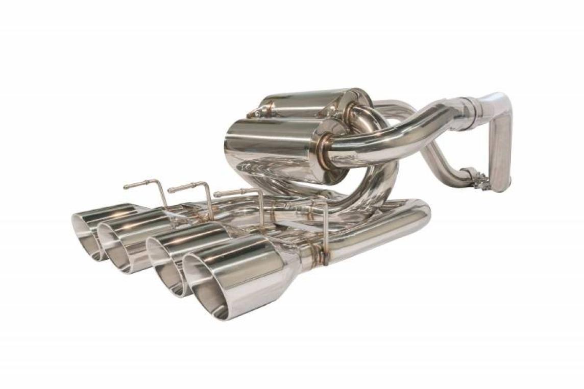 Axle Back Exhaust Split Rear Quad Exit Tailpipe 2.5 in Hardware/Violators Muffler/Quad 4 in Polished Tips Included Natural Finish 304 Stainless Steel Pypes Exhaust