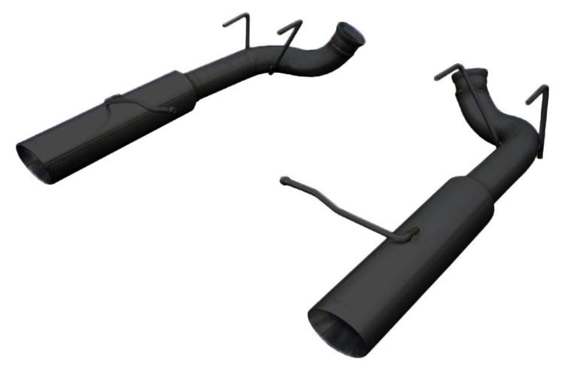 Pype Bomb Series Axle Back Exhaust System 11-14 Mustang V6 Split Rear Dual Exit 4 in Black Tips Hardware Not Incl Black Finish 304 Stainless Steel Pypes Exhaust