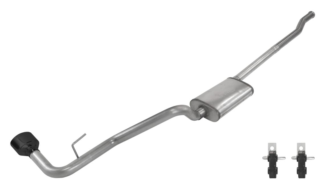 Cat-Back Exhaust System 2020 Jeep JT Gladiator Rubicon Single side exit 2.5 in Intermediate And Tail Pipe Street Pro Mufflers/Hardware Incl black Tip Incl Pypes Exhaust