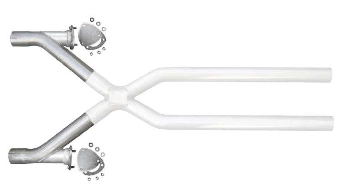 Xchange Dump Legs Front Intermediate Pipe 3 in Hardware Incl Natural 409 Stainless Steel Pypes Exhaust