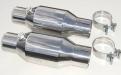 High Flow Mini Catalytic Converter 300 Cell Count 2.5 in Metallic Substrate Polished 304 Stainless Steel Pypes Exhaust