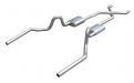 Crossmember Back w/X-Pipe Exhaust System 64-72 A-Body Split Rear Dual Exit 2.5 in Intermediate And Tail Pipe Hardware Incl Muffler And Tip Not Incl 304 Stainless Steel Pypes Exhaust