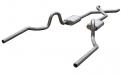 Crossmember Back w/X-Pipe Exhaust System 64-74 GM A Body Split Rear Dual Exit 3 in Intermediate And Tail Pipe Hardware Incl Muffler And Tip Not Incl Pypes Exhaust