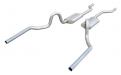 Crossmember Back Without X-Pipe Exhaust System 64-72 A-Body Split Rear Dual Exit 2.5 in Intermediate And Tail Pipe Hardware Incl Muffler And Tip Not Incl Natural 409 Stainless Steel Pypes Exhaust