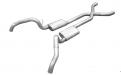 Crossmember Back w/X-Pipe Exhaust System 67-69 Split Rear Dual Exit 2.5 in Intermediate Pipe And Tailpipe Hardware Incl Muffler And Tip Not Incl Pypes Exhaust