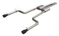 Cat Back Exhaust System Split Rear Dual Exit 66-74 Mopar B-Body 3 in Intermediate And Tail Pipe Race Pro Muffler/Hardware/4 in Black Tips Incl Natural Finish 409 Stainless Steel Pypes Exhaust