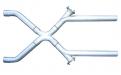 Xchange X-Pipe Crossover Kit Intermediate Pipe 3 in Hardware Incl Natural 409 Stainless Steel Pypes Exhaust