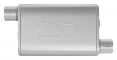 Turbo Pro Muffler 2.5 Inch Offset Inlet/Offset Outlet Pypes Exhaust