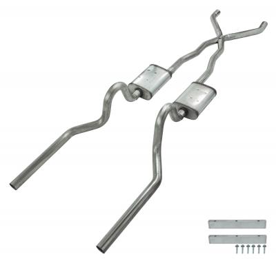 Pypes Crossmember Back Exhaust 2.5in SFM03T - 65-70 Mustang