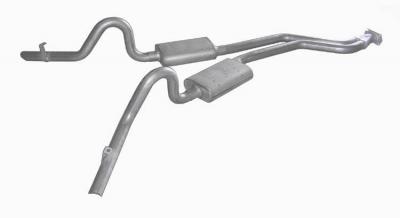 Cat Back Exhaust System 78-88 GM G-Body Split Rear Dual Exit 2.5 in Intermediate Pipe And Tailpipe Hardware Incl Muffler And Tip Not Incl Natural 409 Stainless Steel Pypes Exhaust