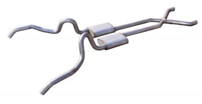 Pypes 1962-1967 Chevrolet Nova 2.5in Crossmember Back Exhaust System with X-Pipe SGN10S
