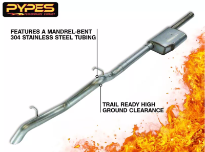 Pypes High Ground Clearance w/Street Pro Muffler SJJ21S for 07-18 Jeep JK 4-Door