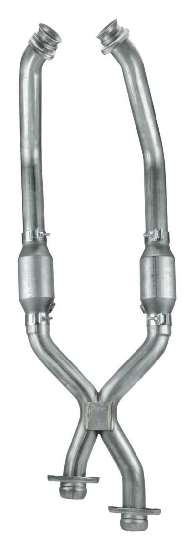 Mustang Exhaust X-Pipe Kit Intermediate Pipe For Mustang GT, LX 2.5 in w/Cats Hardware Incl Polished 304 Stainless Steel Pypes Exhaust