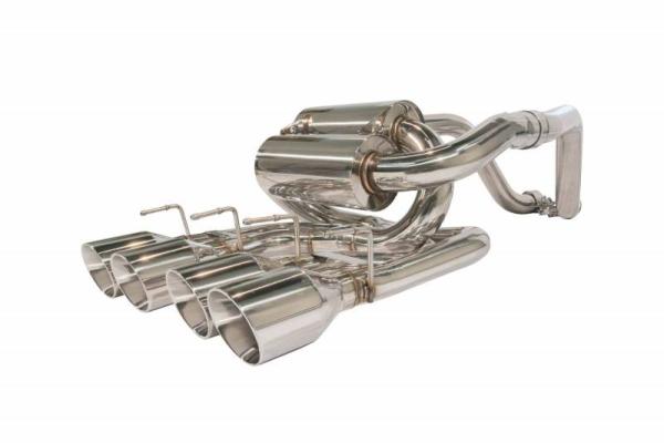 Axle Back Exhaust Split Rear Quad Exit Tailpipe 2.5 in Hardware/Violators Muffler/Quad 4 in Polished Tips Included Natural Finish 304 Stainless Steel Pypes Exhaust