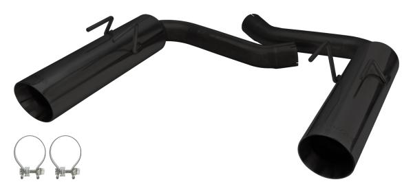 Pype Bomb Series Axle Back Exhaust System 10-14 Camaro V8 Split Rear Dual Exit Hardware/4.5 in Black Tips Incl Black Finish 409 Stainless Steel Pypes Exhaust