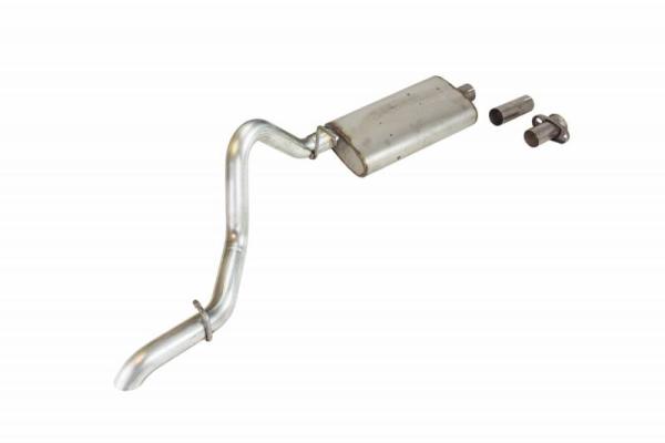 Cat Back Exhaust System 97-06 Wrangler TJ Single Rear Exit 2.5 in Intermediate And Tail Pipe Street Pro Muffler/Hardware included Natural Finish 409 Stainless Steel Pypes Exhaust