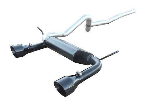 Cat Back Exhaust System 07-18 Wrangler JK 2 Door Split Rear Dual Exit 2.5 in Intermediate And Tail Pipe Street Pro Muffler/Hardware/4.5 in Black Tips Incl Natural Finish 409 Stainless Steel Pypes Exhaust