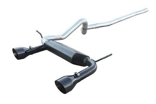 Cat Back Exhaust System 07-18 Wrangler JK 4 Door Split Rear Dual Exit 2.5 in Intermediate And Tail Pipe Street Pro Muffler/Hardware/4.5 in Black Tips Incl Natural Finish 409 Stainless Steel Pypes Exhaust