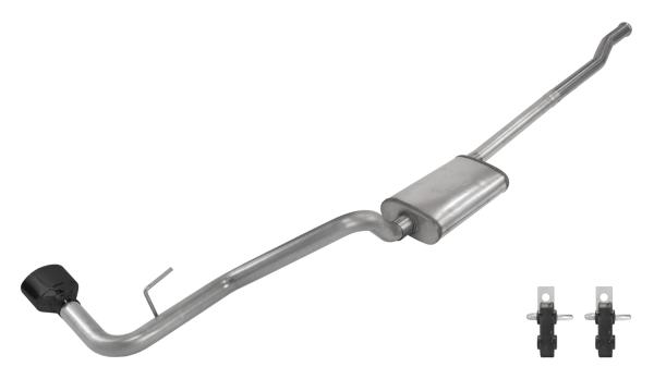 Cat-Back Exhaust System 2020 Jeep JT Gladiator Rubicon Single side exit 2.5 in Intermediate And Tail Pipe Street Pro Mufflers/Hardware Incl black Tip Incl Pypes Exhaust