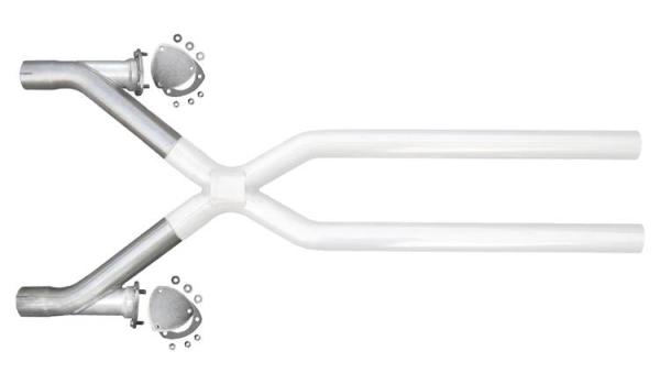 Xchange Dump Legs Front Intermediate Pipe 3 in Hardware Incl Natural 409 Stainless Steel Pypes Exhaust