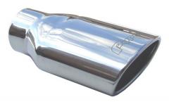 Exhaust Tail Pipe Tip Set 2.5 in To Oval 6 in x 3 in Slant Cut Clamp On Hardware Not Incl Polished 304 Stainless Steel Pair Pypes Exhaust