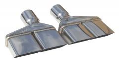 Exhaust Tail Pipe Tip Set 70-74 Challenger 2.5 in Dual Rectangle Clamp On Hardware Not Incl Polished 304 Stainless Steel Pair Pypes Exhaust