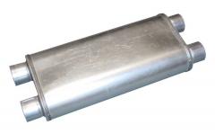 Race Pro Series Muffler 2.5 in Dual Inlet/Outlet 20 in L Hardware Not Incl Natural 409 Stainless Steel Pypes Exhaust