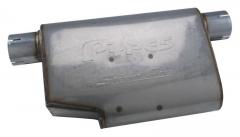 Street Pro Series Muffler 14 in 2.5 in Offset/Offset Same Side Hardware Not Incl Natural 409 Stainless Steel Pypes Exhaust