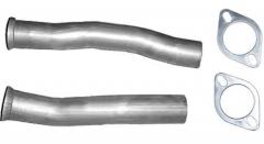 Mid Pipe Exhaust Pipe 2.5 in LH 15 3/4 in RH 17 3/4 in Flanges Incl Natural 409 Stainless Steel Pypes Exhaust