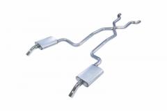 Crossmember Back w/X-Pipe Exhaust System 74-81 Corvette C3 Split Rear Dual Exit 2.5 in Intermediate And Tail Pipe Hardware/Tip Incl Muffler Not Incl Pypes Exhaust