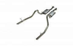 Cat Back Exhaust System 79-93 Mustang LX/ 94 -97 Split Rear Dual Exit 2.5 in Intermediate And Tail Pipe Hardware/Violator Mufflers Incl Tip Not Incl Natural Finish 409 Stainless Steel Pypes Exhaust