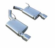 Violator Series Axle Back Muffler System 05-10 Mustang GT and Shelby Split Rear Dual Exit Hardware/4 in Polished Tips Incl Polished 304 Stainless Steel Pypes Exhaust