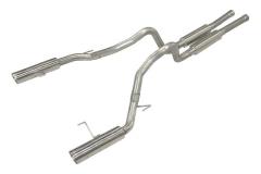 Cat Back Exhaust System 05-10 Mustang GT Split Rear Dual Exit 2.5 in Intermediate And Tail Pipe M80 Muffler/Hardware/4 in Polished Tips Incl Natural Finish 409 Stainless Steel Pypes Exhaust