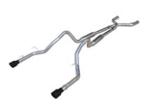 Cat Back Mid Muffler Exhaust System 05-10 Mustang V6 Split Rear Dual Exit 2.5 in Intermediate Pipe And Tailpipe M80 Mufflers/Hardware/4 in Black Tips Incl Black Finish 409 Stainless Steel Pypes Exhaust