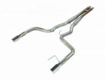 Cat Back Exhaust System 15-17 Mustang GT Split Rear Dual Exit 4 in Polished Tips Hardware Included Mid-muffler H-pipe Natural 409 Stainless Finish Pypes Exhaust