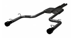 Phantom Series Cat Back Exhaust System Split Rear Dual Exit 2.5 in Intermediate And Tail Pipe Race Pro Muffler/Hardware/4 in Black Tips Incl Natural 409 Stainless Steel Pypes Exhaust